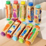 兒童木製拼圖 嬰幼兒寶寶玩具 早教益智力玩具 木質積木 配對玩具
