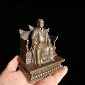10釐米真武祖師銅像小號玄天上帝神像報恩祖師銅器工藝品車載擺件