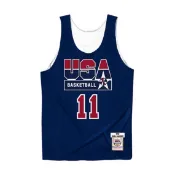 1992 Dream Team USA 球員版雙面練習球衣 Karl Malone 深藍白