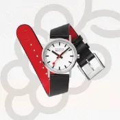 Mondaine 瑞士國鐵 Classic Vegan 葡萄皮革極簡手錶 1XM-660016V