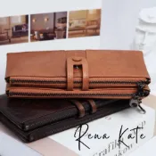(店+)RenaKate 中性款真皮長夾復古仿舊性款瘋馬皮油蠟皮100％純天然頭層牛皮男夾復古長夾多層卡夾長夾