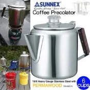 【暫缺貨】CAMP LAND SUNNEX RV-ST270-6 六杯份不鏽鋼美式咖啡煮壺 (滴煮式) 咖啡壺 茶壺