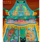 【富貴佛具】免運 乩童龍虎裙(肚兜+裙 綠色款) / 八卦肚兜 乩身肚兜 肚圍 雙龍八卦 乩童 降駕 綠色龍虎裙 神明衣