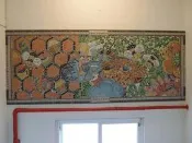 ＊長安建材行＊ 岡山分館圖書館馬賽克創作拼貼壁畫!