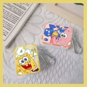 卡通方形豆腐頭 海綿寶寶派大星 適用AirPodsPro保護套 透明軟殼 AirPods3代 4代 1/2代蘋果耳機殼