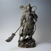 【樸緻精品】關公神像 關聖帝君 義薄雲天 正氣凜然 關雲長 銅製（GA-0110） 
