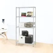 【KIWISH】MIT耐重四層置物架60x35x150(四層架/鐵架/收納架/層架/置物架/電鍍鉻架/波浪架/貨架)