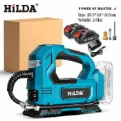 HILDA 希爾達電動工具 無線 充電式打氣機 18V  牧田接口電池  雙電 紙盒裝