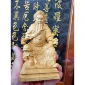 【靜福緣】黃楊木『關聖帝君』黃楊木雕刻總高10.5cm 關公文衡帝君蕩魔真君伏魔大帝恩主公伽藍菩薩神尊木雕神像