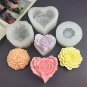 康乃馨愛心玫瑰萬壽菊花硅膠模具慕斯蛋糕巧克力香薰石膏蠟燭模具