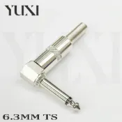 (店+)現貨 焊接 6.3mm 彎頭 接頭 6.5mm 插頭 單聲道 麥克風 吉他導線 擴大機 樂器 TRS TS diy 維修