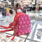 全新正品 MICHAEL KORS 小羊皮立體logo菱格紋迷你後背包 MK後背包