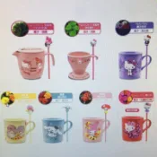 現貨7-11 三麗鷗盆栽玻璃杯組，盆栽陶瓷杯組，大方盤，牛奶杯、薰衣草杯、咖啡濾杯，22公分大方盤