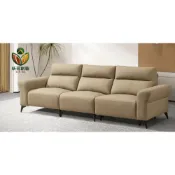 (店+)【新荷傢俱工場】26T 002 現代靠牆電動沙發 奶茶皮沙發 3人沙發  無段式電動沙發 多功能沙發 鐵腳三人沙發