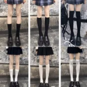 天鵝絨小腿襪女顯瘦腿襪jk襪子黑色日系中高長筒過膝襪筒襪