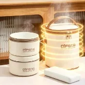 恰好家居 電熱陶瓷便當盒 電熱保溫飯盒 恆溫飯盒 免註水加熱飯盒 陶瓷內盒 微波爐可加熱 預購15天