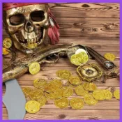🥇🥇家用籌碼 代幣 高顏值獎勵幣道具金色仿海盜金幣塑膠鍍金劇本殺遊戲籌碼寶藏派生日幸運