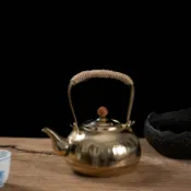 風鈴草百貨 若容茶藝銅壺燒水壺煮水壺銅全手工復古紫銅家用銅壺提把加厚茶壺