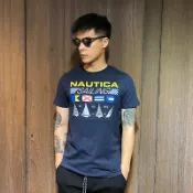 美國百分百【全新真品】Nautica T恤 圓領 帆船牌 T-SHIRT 短袖 logo 短T 深藍 XS號 AC24