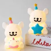 現貨  線條小狗小夜燈 迷你夜燈 生日燈 桌面擺件 小夜燈 情侶禮物 造型夜燈 小夜燈 生日快樂燈 可愛夜燈