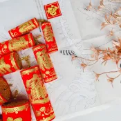 【現貨】新年絨布鞭炮裝飾/S款叉炮/擺飾/銀柳/絨布插炮/年節飾品/批發/春節/插炮/立炮/燙金/金蔥粉/鞭炮