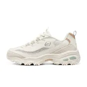 (店+)【SKECHERS】896204-OFWT Skechers斯凱奇 D'LITES 1.0 熊貓鞋 透氣黑白金 厚底 休閒運動 低幫 老爹鞋 女款 乳白色
