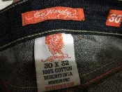 Ed Hardy Skull Jeans Denim Lot 漆有點掉色 刺繡