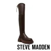 STEVE MADDEN-素面後綁帶造型過膝長靴 ROAD-咖啡色