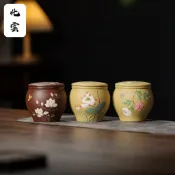 【化雲】宜興紫砂茶葉罐創意精品高級泥繪茶倉醒茶罐散茶罐茶具配件