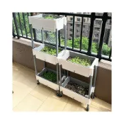 (店+)移動式菜盆 種菜盆 花盆 霍倫盆 盆栽 種植箱 蔬菜盆 陽臺移動菜盆陽臺種植蔬菜專用箱多層落地養花置物架室內養殖可移動戶