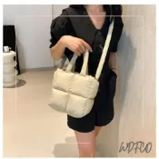 (店+)WDF.CO現貨│2025新款MINI韓國吐司托特包│6色編織方塊包│單肩斜背空氣包 │有拉鍊｜大容量｜通勤包｜雲朵包