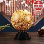 【人氣爆款】水晶球膠換禮務晶生順金箔水晶球家居辦桌面擺件裝飾品店鋪銀行開業送禮品風水球