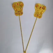 🔥道源臺版合金日月扇道具法器做法事媽祖女神日月扇子兵器金屬神明扇