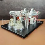 上新#優選♥斯特林發動機發電機模型引擎迷你微型大功率四缸科學實驗力學器材