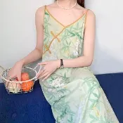 【K.W.】韓國空運輕棉麻純潔魅力高品質免穿搭洋裝(小香風/輕量涼感/洋裝/休閒/日系/通勤/渡假)