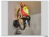 凱西美屋 Tiffany第凡內鸚鵡壁燈 彩色玻璃手工拼焊蒂凡尼壁燈 騎樓陽台玄關田園風 鄉村風
