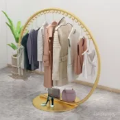 落地吊衣桿 / 衣架 衣帽架 展示架 簡易吊衣桿 / 衣架 雙層衣帽架 鐵藝 臥室 陽臺 商場 服飾店 展示吊衣桿 /
