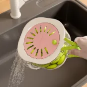 Household 2-in-1 Drain Basket Fruit Vegetable Washing Bowl D