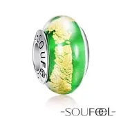 ＊現貨＊SOUFEEL (PANDORA通用) 索菲爾 925純銀 串珠 綠色流沙 琉璃珠