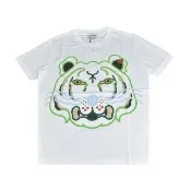 【KENZO】KENZO純棉短袖標籤LOGO大小虎頭印花設計圓領T恤(女款/白)