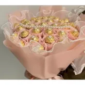 99顆金莎花束 台灣製作 花束 20顆 金莎花束 零食花束 情人節禮物 情人節花束 聖誕禮物有錢花 送女友玫瑰花束送男友