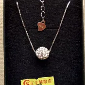 全新【現貨】香港正生純銀店 925 銀飾 亮鑽球 波波球 優雅 項鏈 項鍊 純銀項鍊 含禮盒 送禮 禮物 母親節 情人
