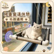 ✨貓吊床 吸盤式貓窩 陽臺窗邊掛窩 帆布/網格款四季適用 耐抓透氣 貓咪居家休憩用品
