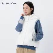 a la sha 拼接牛仔鋪棉背心
