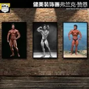 健身房裝飾畫古典健美海報弗蘭克贊恩勵志貼畫肌肉線條阿諾有框畫