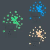 五象設計 個性隨心貼夜光精靈星星三色開關貼家居牆面裝飾牆貼紙自粘