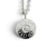 【DOKODEMO】成色極佳 △ TIFFANY&Co. Tiffany 1837 圓形項鍊 1顆鑽石 750 (WG) 吊墜配件白K金義大利製 重4.11克 女士