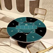 熱賣 圓形德州撲克桌布水晶絨墊子加厚靜音耐髒桌墊棋牌室籌碼專用檯布-yyw310