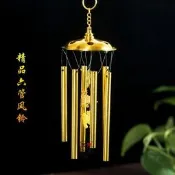黃銅風鈴五層六層金屬六管銅鈴鐺掛飾門飾招財金屬化五黃二黑陽臺