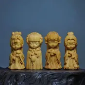 免運✨擺件 裝飾品 崖柏木創意根雕四大美人小擺件工藝品手把件居家辦公案頭裝潢禮品